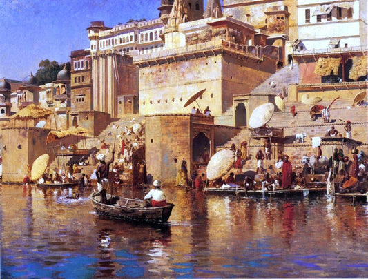  Edwin Lord Weeks On the River Benares - Canvas Print