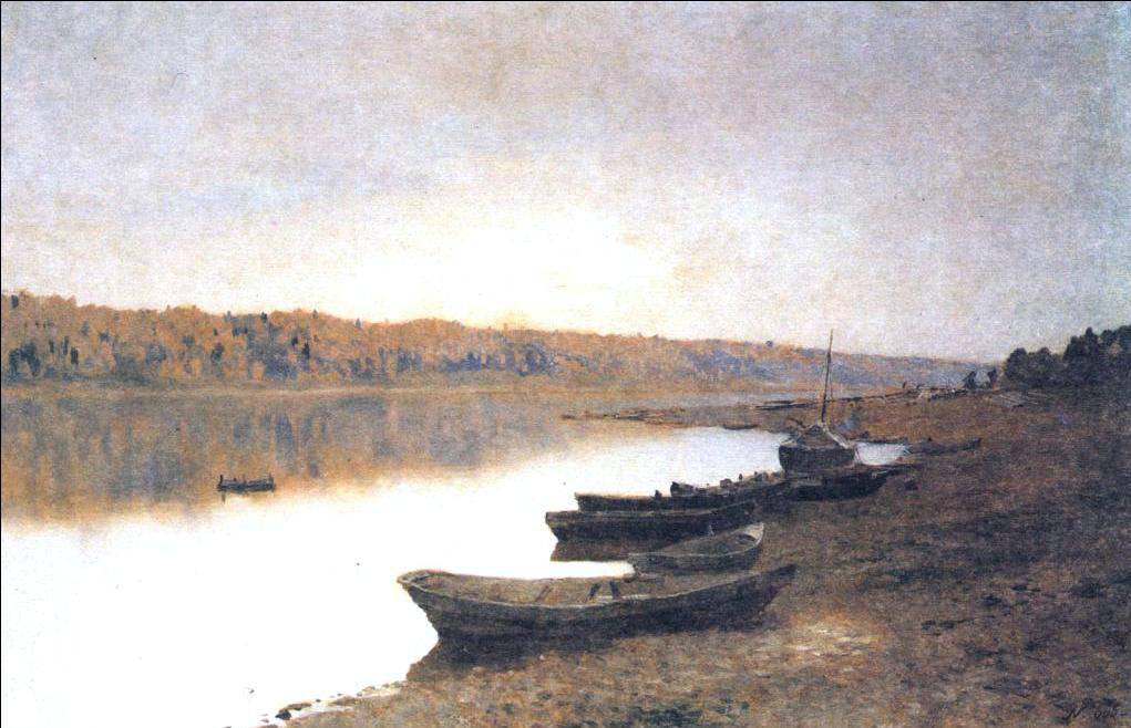  Isaac Ilich Levitan On the River Volga - Canvas Print