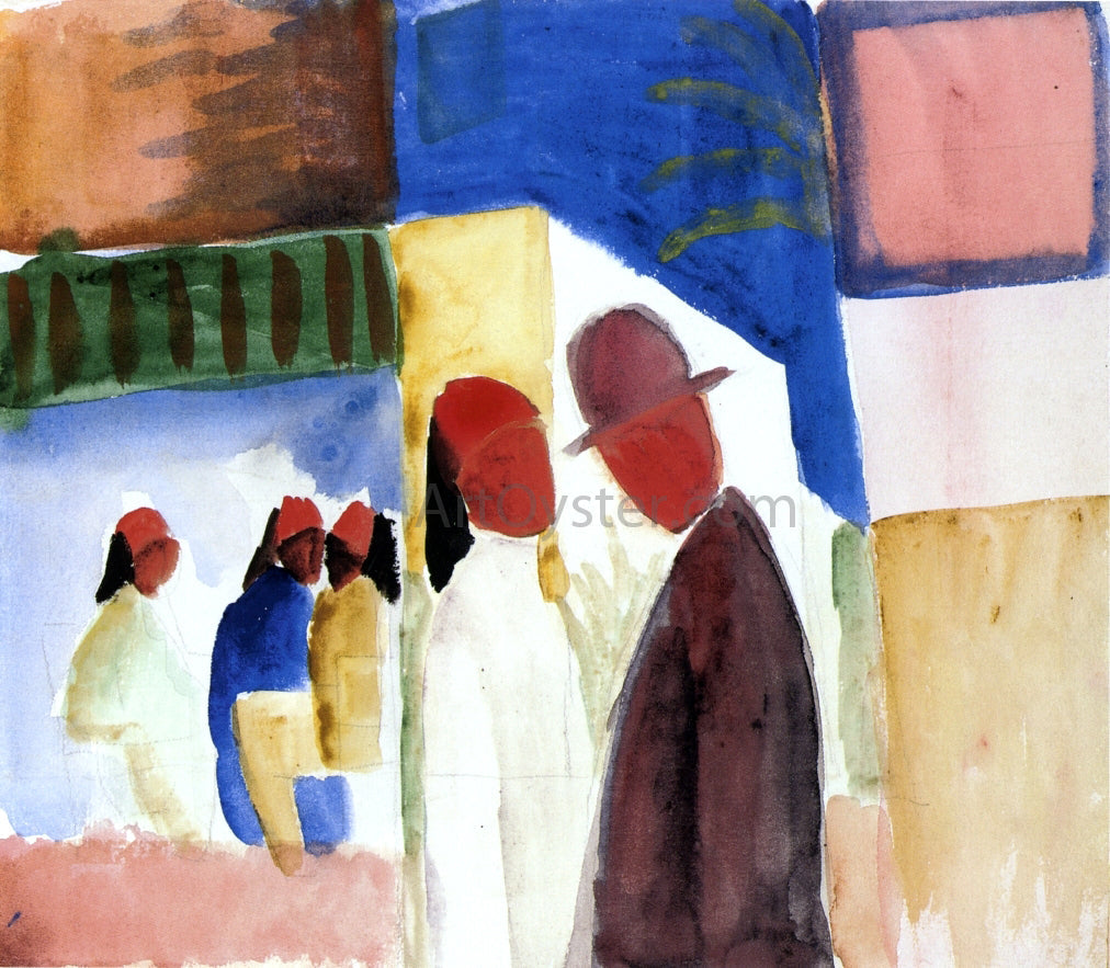  August Macke On the Street - Canvas Print