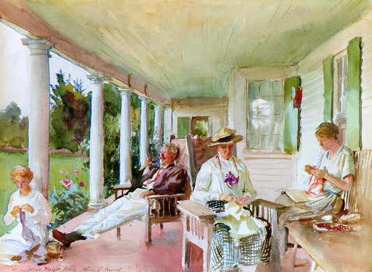 John Singer Sargent On the Verandah (also known as Ironbound Island, Maine) - Canvas Print