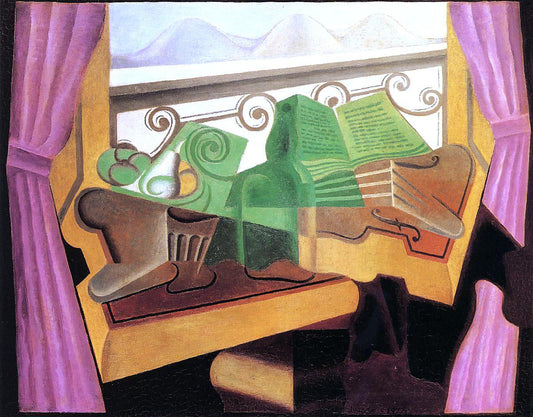  Juan Gris Open Window with Hills - Canvas Print