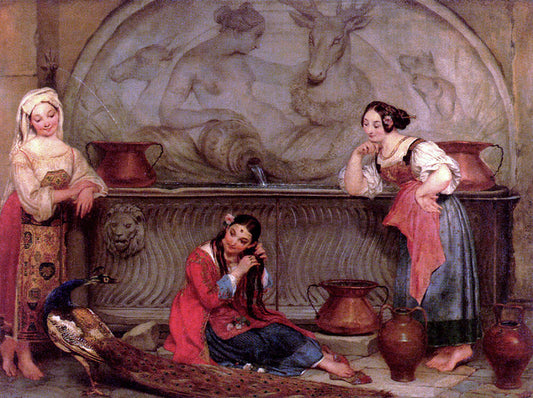  Philippe Jacques Van Bree Oriental Beauties By A Fountain - Canvas Print