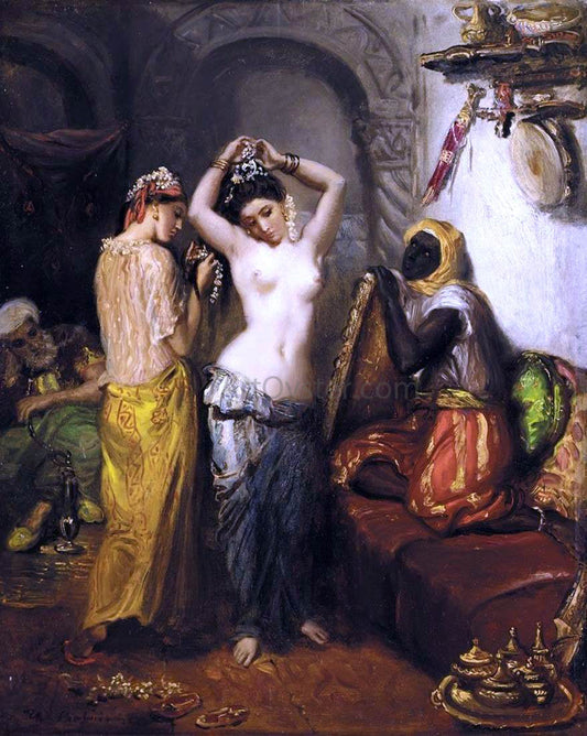  Theodore Chasseriau Orientalist Interior: Nude in a Harem - Canvas Print