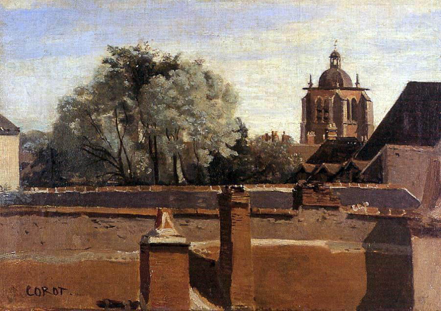  Jean-Baptiste-Camille Corot Orleans - View from a Window Overlooking the Saint-Peterne Tower - Canvas Print