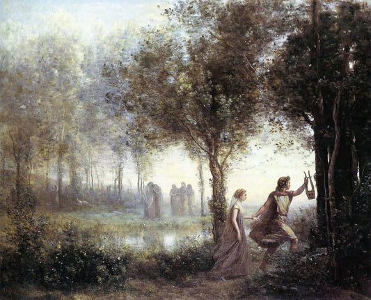  Jean-Baptiste-Camille Corot Orpheus Leading Eurydice from the Underworld - Canvas Print