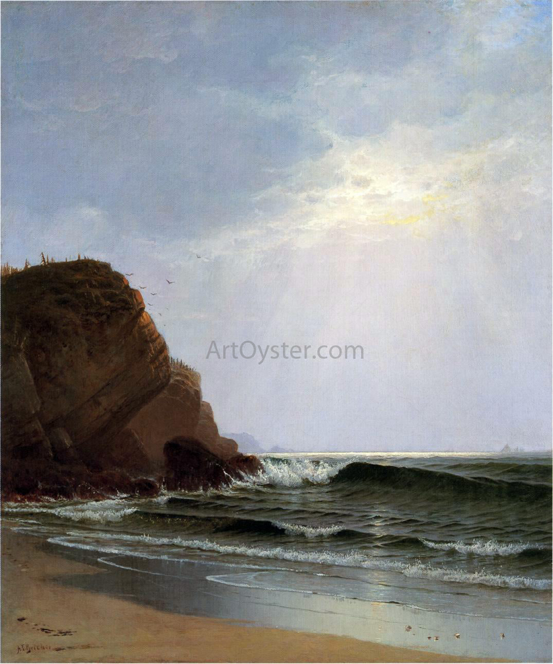  Alfred Thompson Bricher Otter Cliffs, Mount Desert Island, Maine - Canvas Print