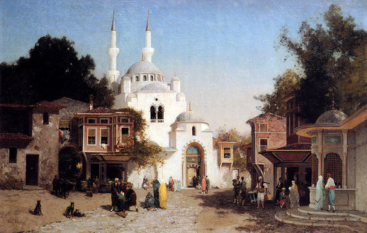  Fabius Germain Brest Outside The Mosque - Canvas Print