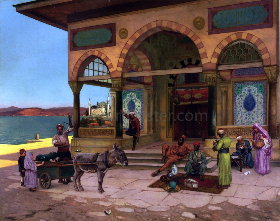  Rudolph Ernst Outside the Selim Tabe, Constantinople - Canvas Print