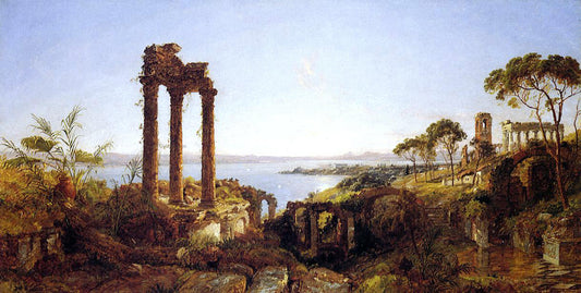  Jasper Francis Cropsey Overlooking the Bay of Naples - Canvas Print