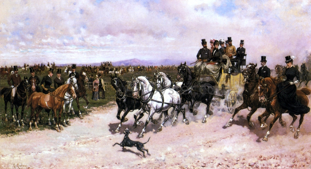  Giuseppe Gabani Overtaking the Stagecoach - Canvas Print