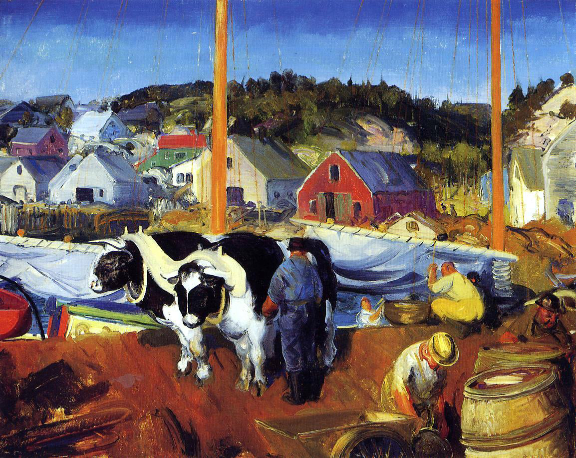  George Wesley Bellows An Ox Team, Wharf at Matinicus - Canvas Print