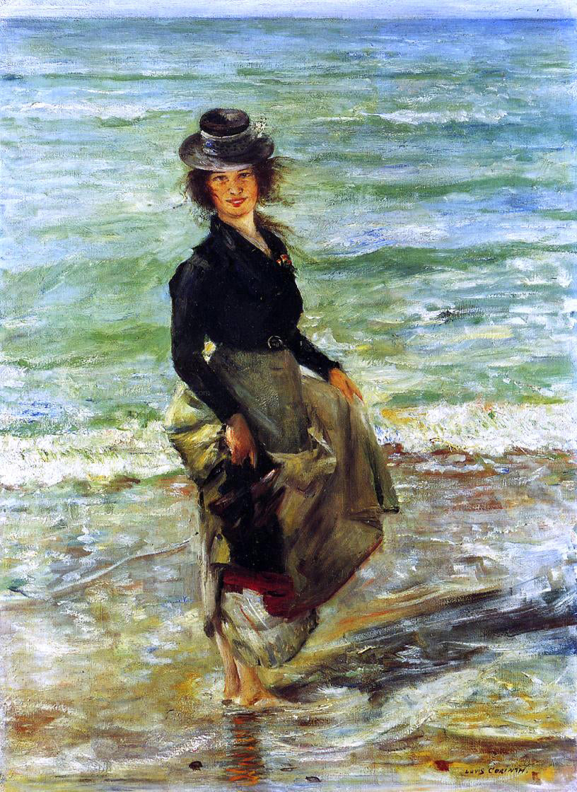  Lovis Corinth Paddel-Petermannchen (also known as Charlotte Berend Paddling) - Canvas Print