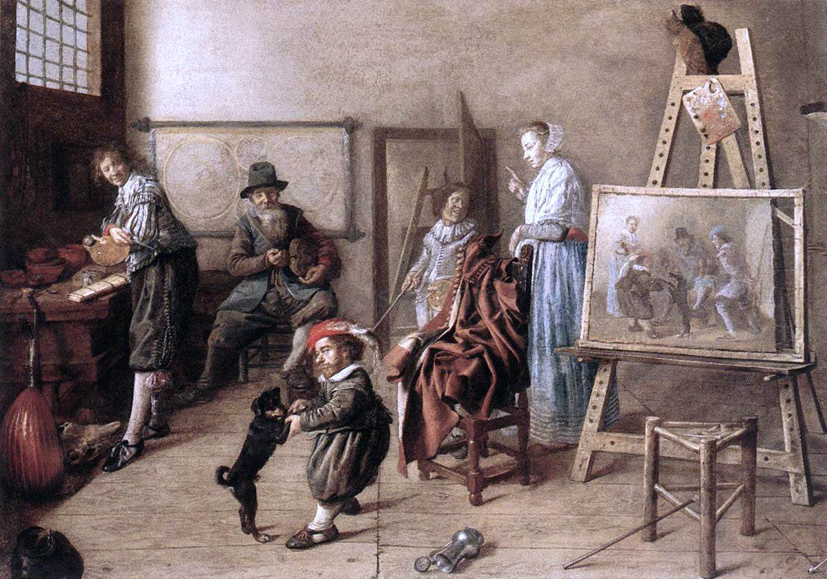  Jan Miense Molenaer Painter in His Studio, Painting a Musical Company - Canvas Print