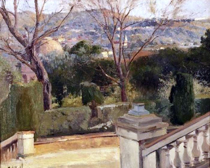  Eliseo Meifren I Roig Paisaje de barcelona - Canvas Print