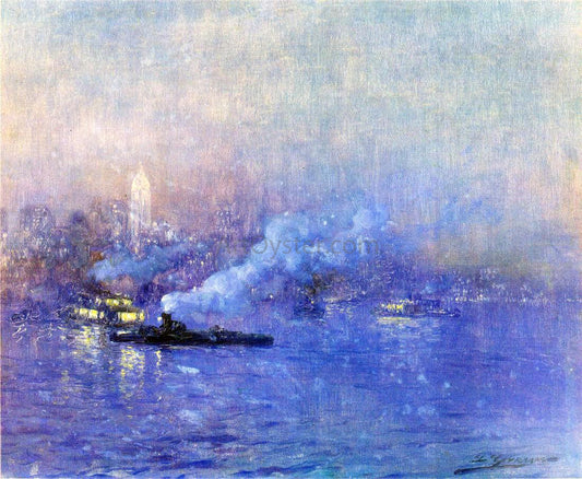  Luis Graner Paisaje de Noche (also known as New York Harbor, Night) - Canvas Print