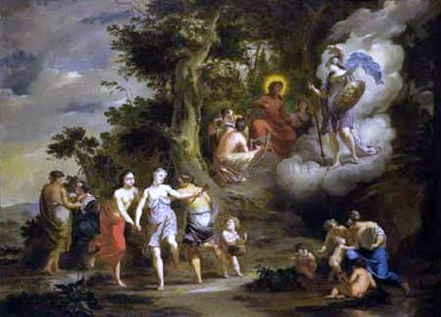  Arnold Houbraken Pallas Athene Visiting Apollo on the Parnassus - Canvas Print