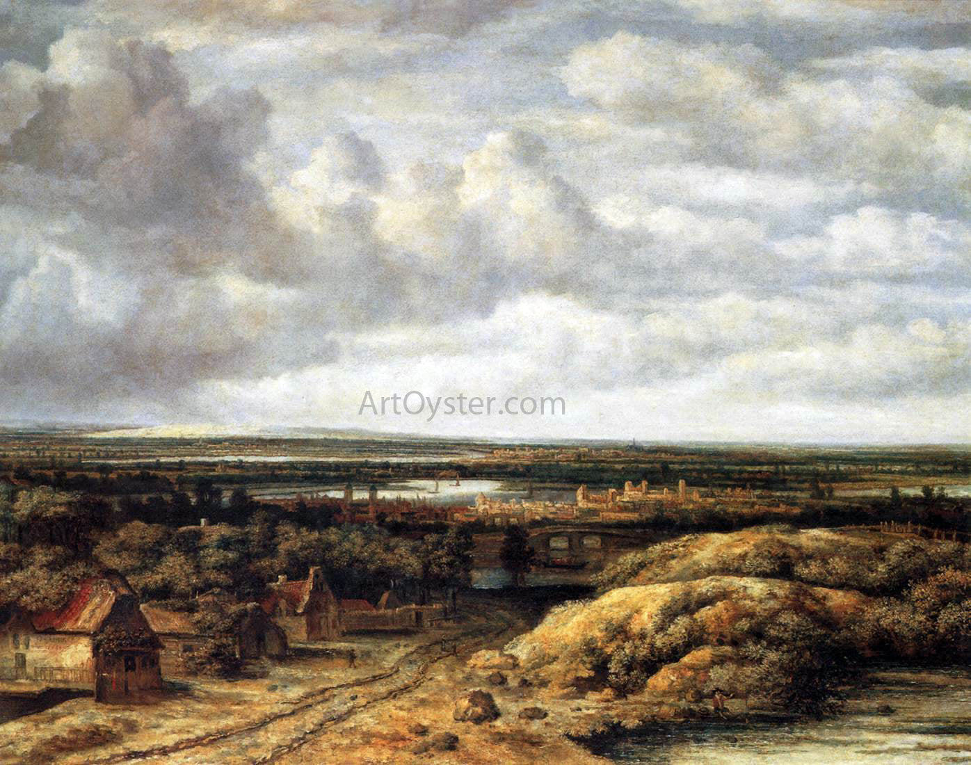 Philips Koninck Panorama with Farmhouses along a Road - Canvas Print
