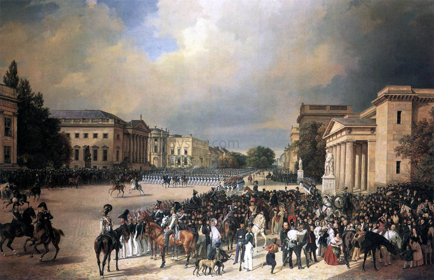  Franz Kruger Parade at the Opernplatz - Canvas Print