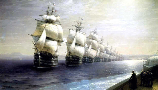  Ivan Constantinovich Aivazovsky Parade of the Black Sea Fleet in 1849 - Canvas Print