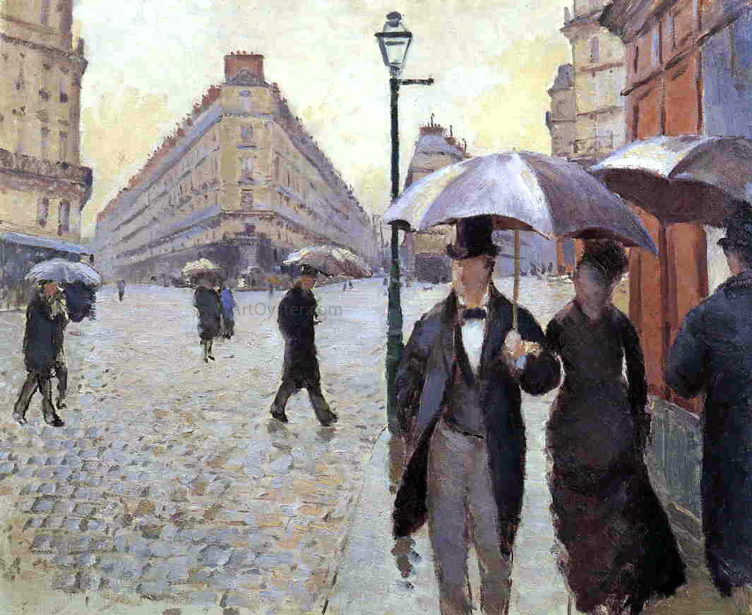  Gustave Caillebotte A Paris Street: A Rainy Day (study) - Canvas Print