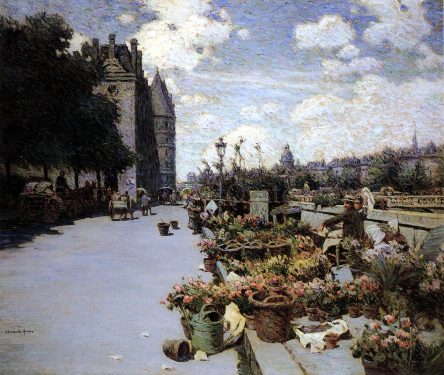  Luther Emerson Van Gorder Parisian Flower Market - Canvas Print