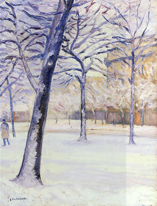  Gustave Caillebotte Park in the Snow, Paris - Canvas Print