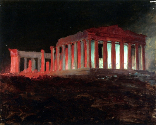  Frederic Edwin Church Parthenon, Athens, from the Northwest (Illuminated Night View) - Canvas Print