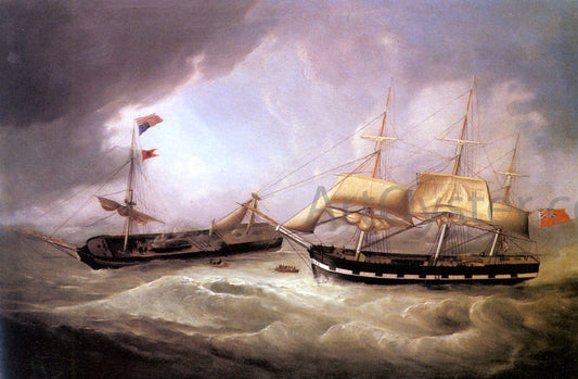  Joseph Heard Passengers from the Dismasted U.S. Merchantman Troope Being Rescued by a British Merchantman - Canvas Print