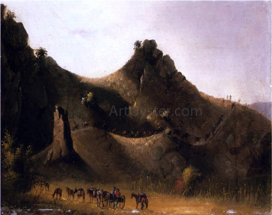  John Mix Stanley Passing an Obstruction: Mouth of Night Creek - Canvas Print