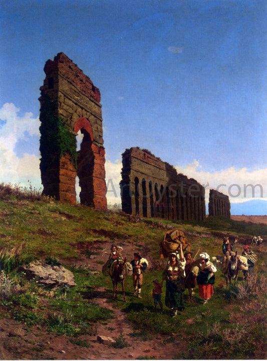  Pietro Barucci Passing by the Ruins - Canvas Print