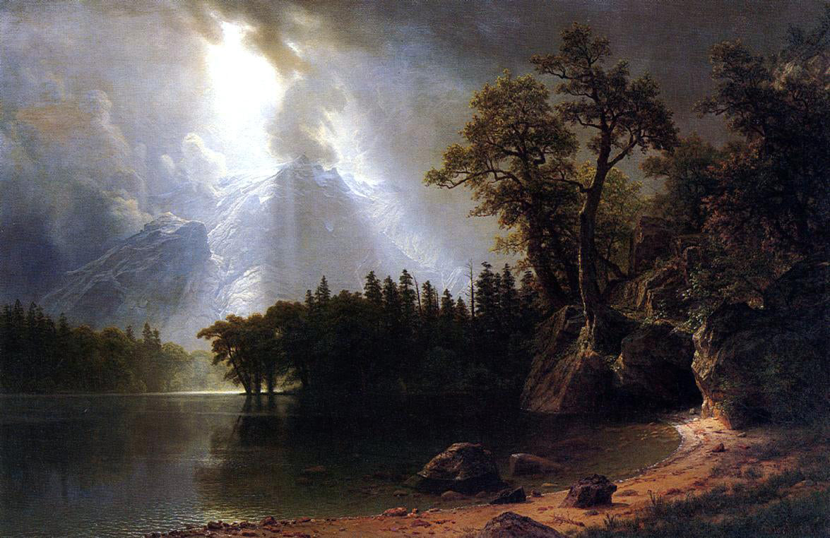  Albert Bierstadt Passing Storm over the Sierra Nevada - Canvas Print