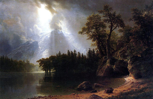  Albert Bierstadt Passing Storm over the Sierra Nevada - Canvas Print