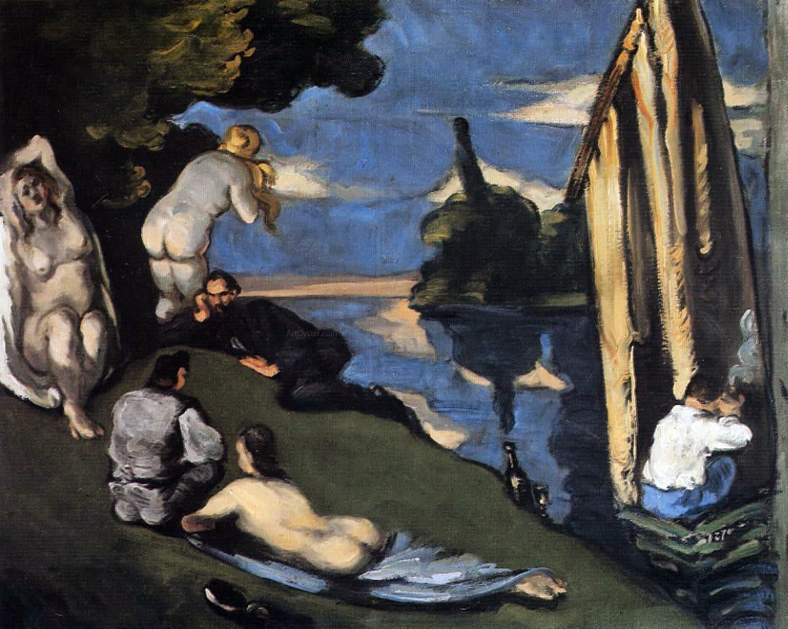  Paul Cezanne Pastoral (also known as Idyll) - Canvas Print