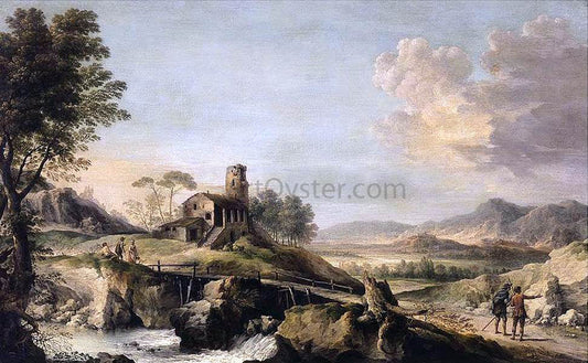  Jean-Baptiste Lallemand Pastoral Landscape with Figures - Canvas Print