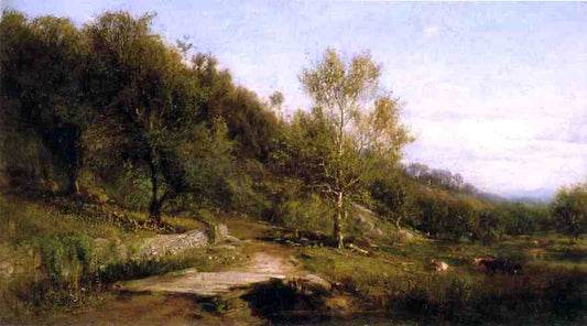  James McDougal Hart Path by a River - Canvas Print