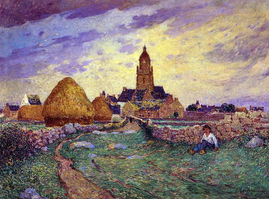  Ferdinand Du Puigaudeau Path in Front of the Church of Croisic - Canvas Print