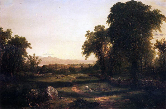  John Frederick Kensett Path over the Field - A Reccollection of the Hudson - Canvas Print