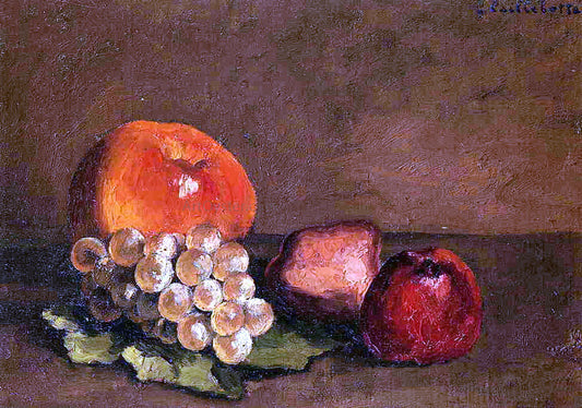  Gustave Caillebotte Peaches, Apples and Grapes on a Vine Leaf - Canvas Print