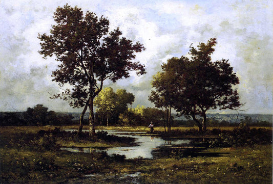  Leon Richet Peasant by a Pond - Canvas Print