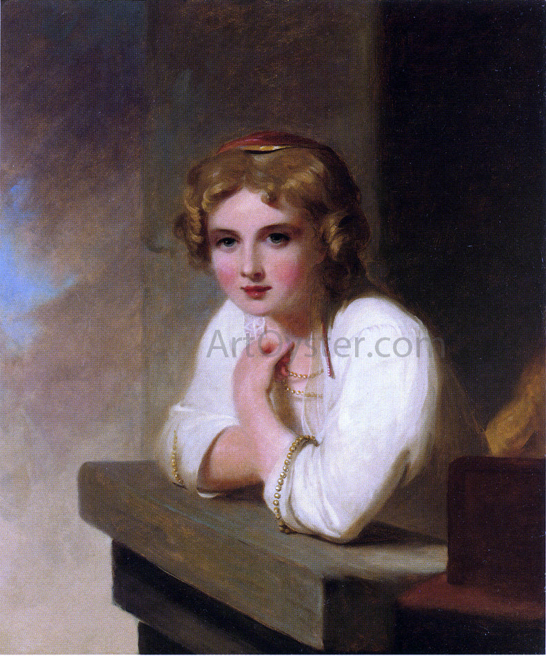  Thomas Sully Peasant Girl (after Rembrandt's "Young Girl Leaning on a Windowsill") - Canvas Print