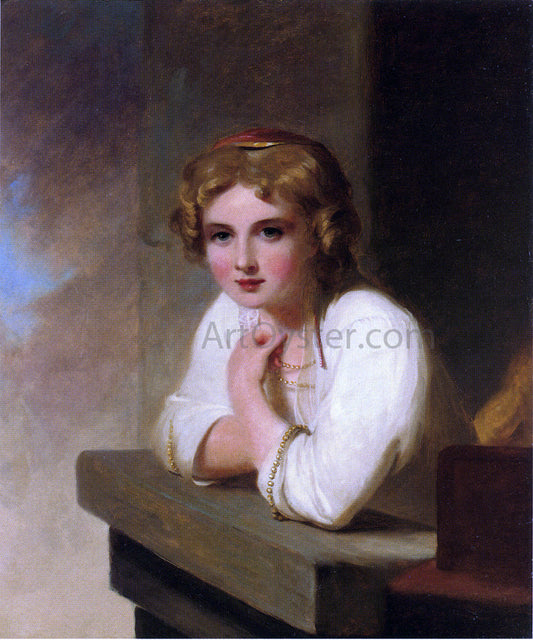  Thomas Sully Peasant Girl (after Rembrandt's "Young Girl Leaning on a Windowsill") - Canvas Print