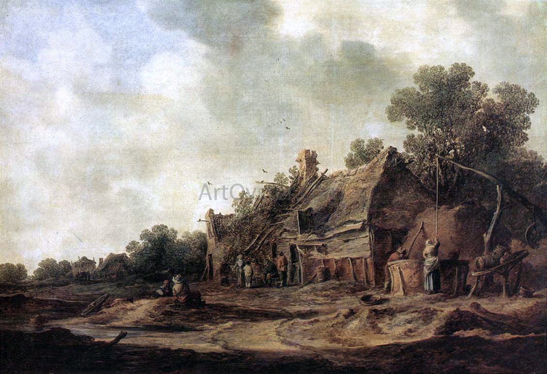  Jan Josephszoon Van Goyen Peasant Huts with a Sweep Well - Canvas Print