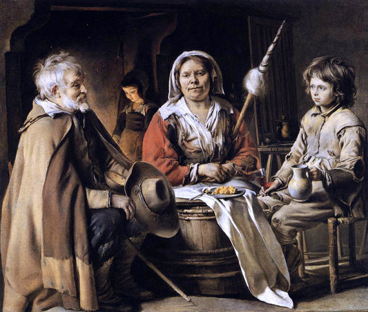  Le nain Brothers Peasant Interior - Canvas Print