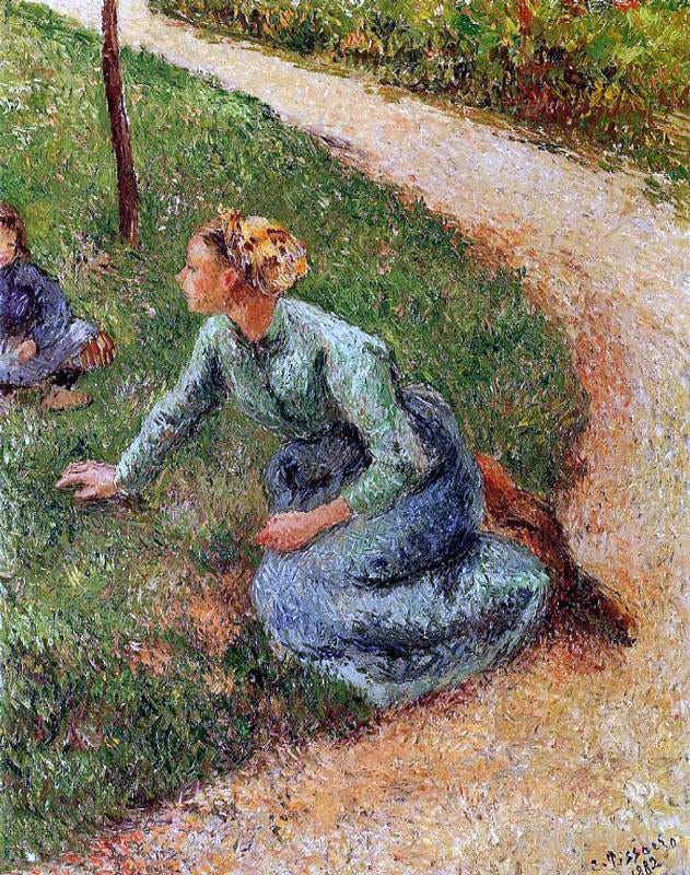  Camille Pissarro Peasant Trimming the Lawn - Canvas Print