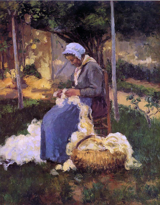  Camille Pissarro Peasant Woman Carding Wool - Canvas Print