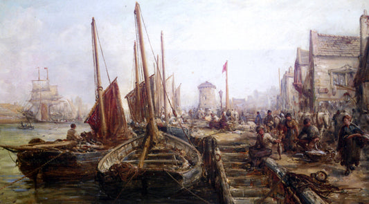  William Edward Webb Peel Harbour Isle of Man - Canvas Print