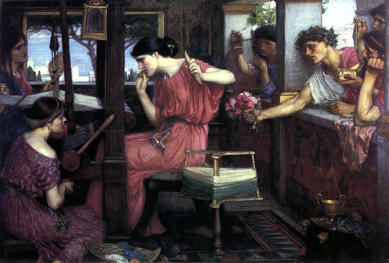  John William Waterhouse Penelope and the Suitors - Canvas Print