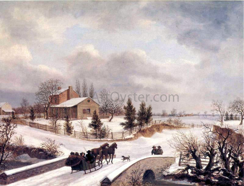  Thomas Birch A Pennsylvania Winter Scene - Canvas Print