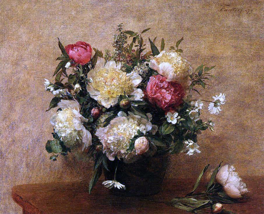  Henri Fantin-Latour Peonies - Canvas Print