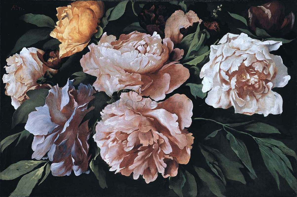  Anselm Friedrich Feuerbach Peonies - Canvas Print